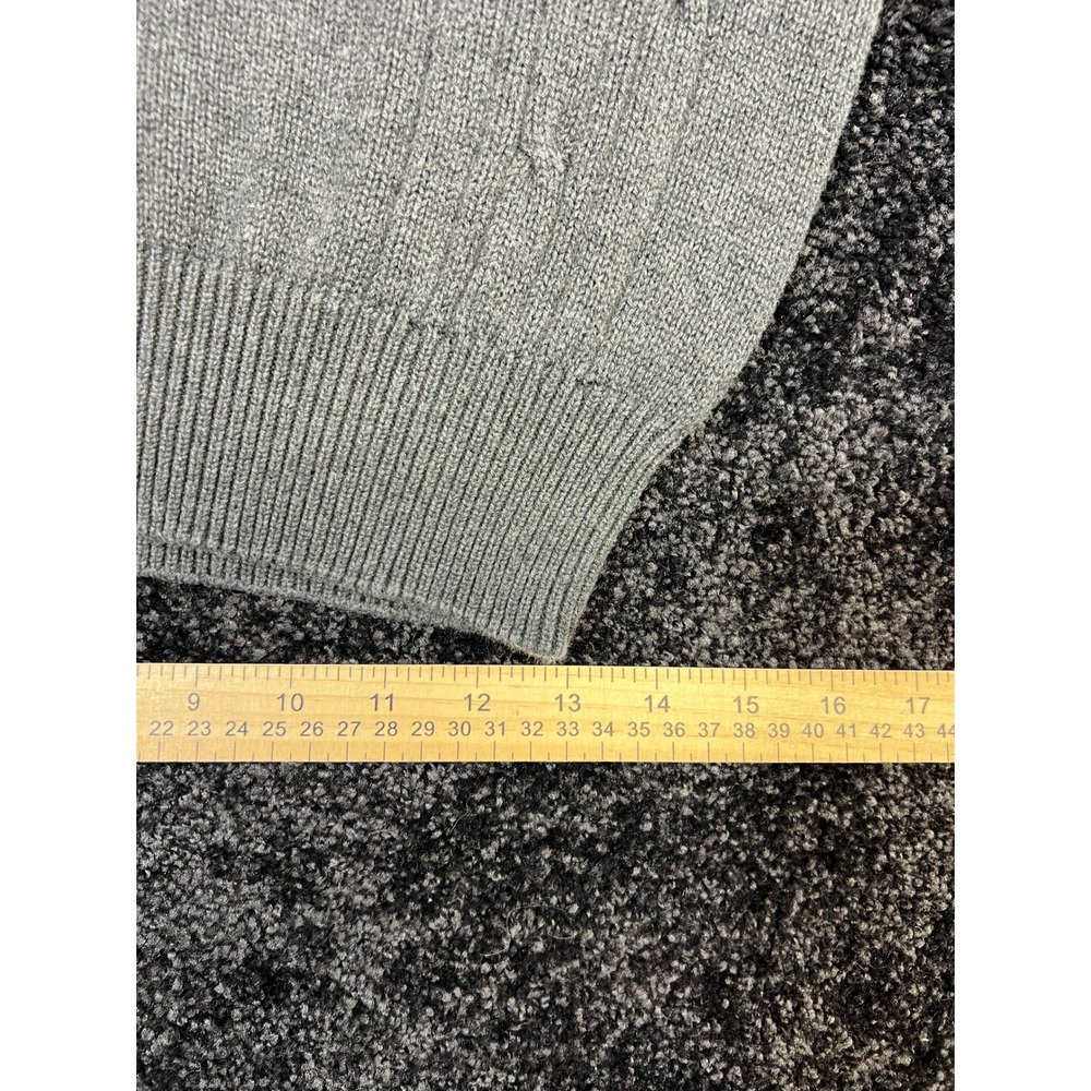 Vintage R&R Casuals Men's Gray Cable Knit Cotton Sweater Crewneck Pullover - Picture 4 of 6